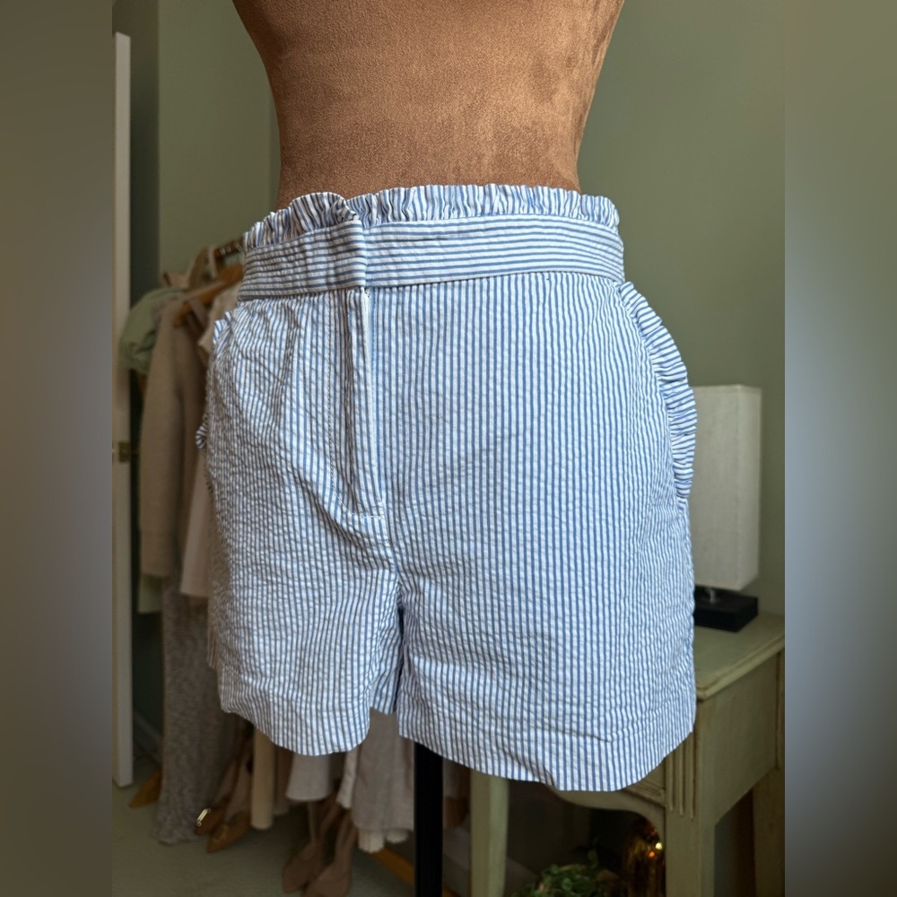 J. Crew Blue Striped Seersucker Shorts - Picture 3 of 7